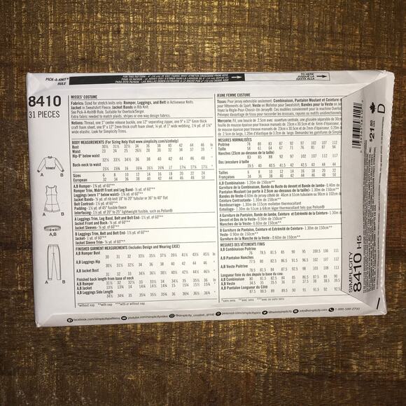 Simplicity Sewing Pattern 8410 Pokemon Go Anime Trainer Cosplay 6-14 UNCUT - Picture 2 of 2